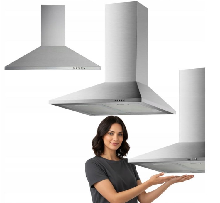 Srebrny okap kuchenny do komina 60 cm Pochłaniacz do kuchni ARSET Orkan.jpg